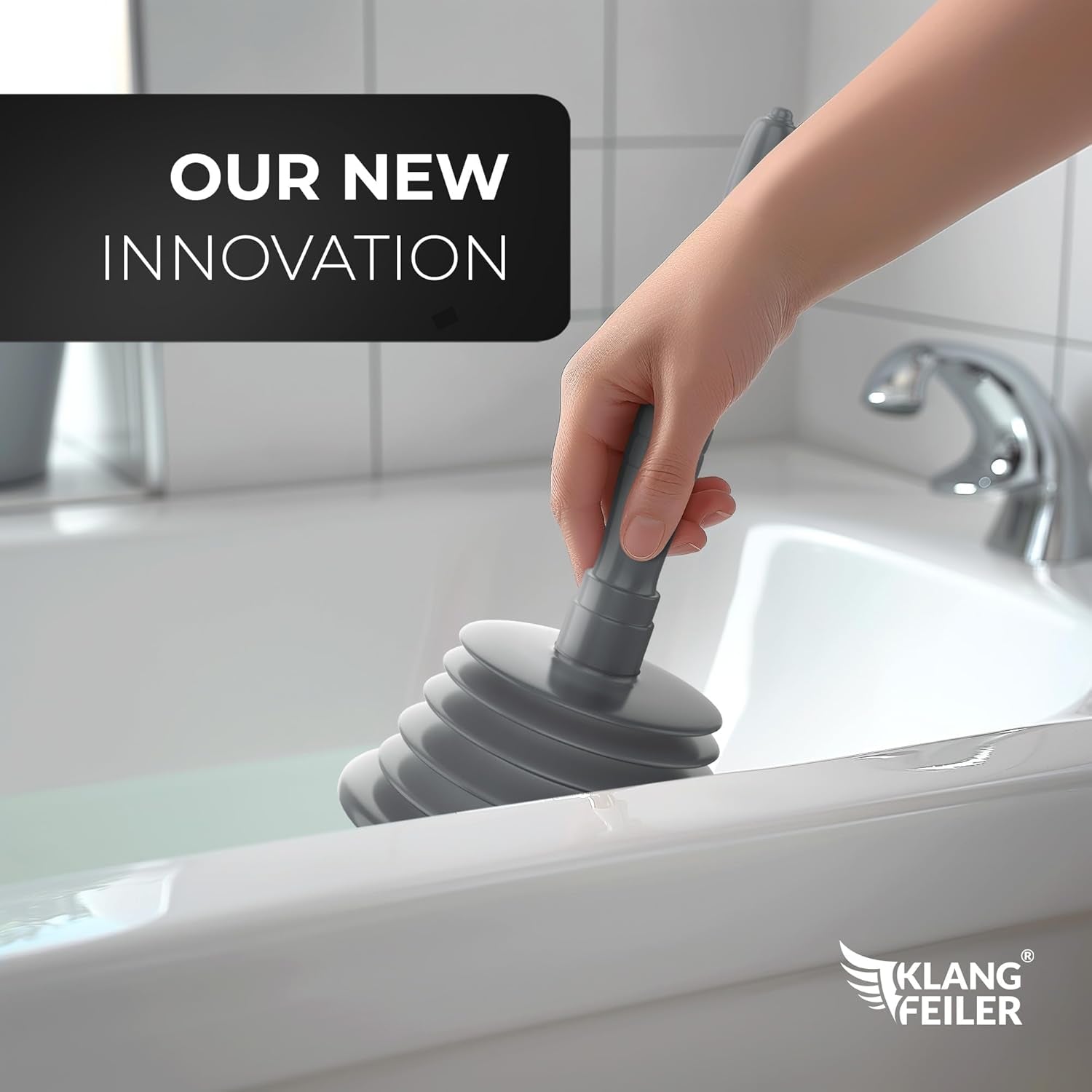 Klangfeiler® Power Sink & Drain Plunger - 130Mm & Extra Strong - Plunger, Cleaner