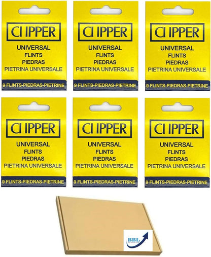 54 X Clippers Universal Flints (6 Pack of 9 Flints)