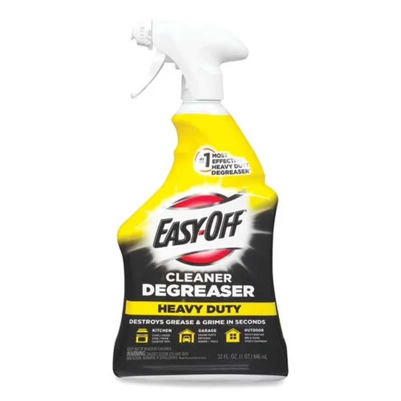 Easy-Off Cleaner Degreaser - Ready-To-Use Spray - 32 Fl Oz (1 Quart) - 1 Each - Clear | Bundle of 2 Each