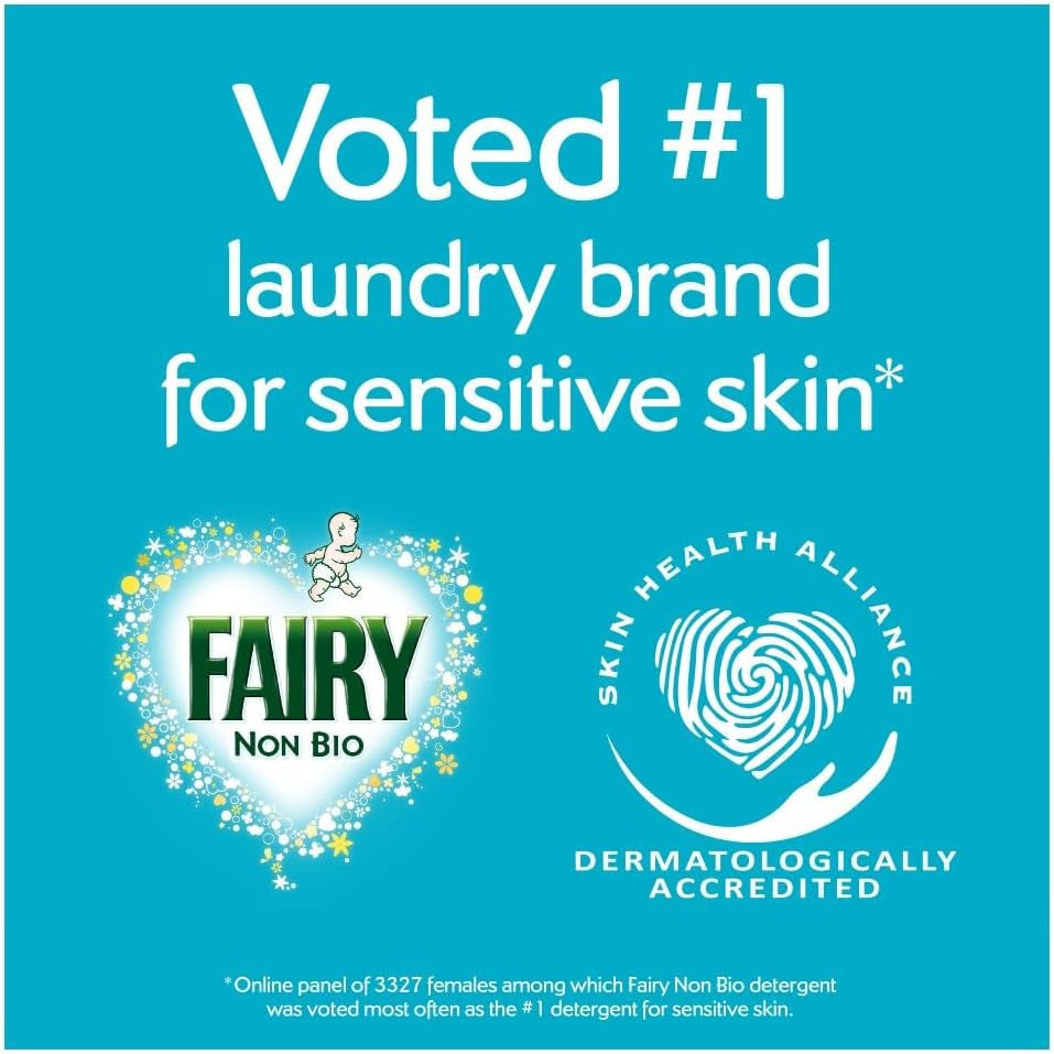 Fairy Non Bio PODS® Washing Liquid Laundry Capsules 120 Washes (61X2), Platinum, with Extra Stain Removal for Sensitive Skin