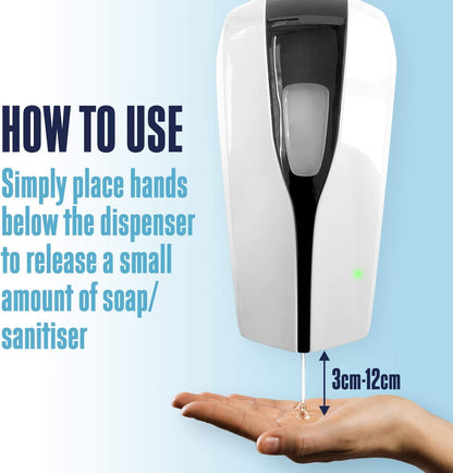 Harley Street Care Automatic Hand Soap Dispenser Hand Sanitiser Dispenser 1000Ml Capacity, Wall Mounted, Hands Free, Hygienic, Refillable