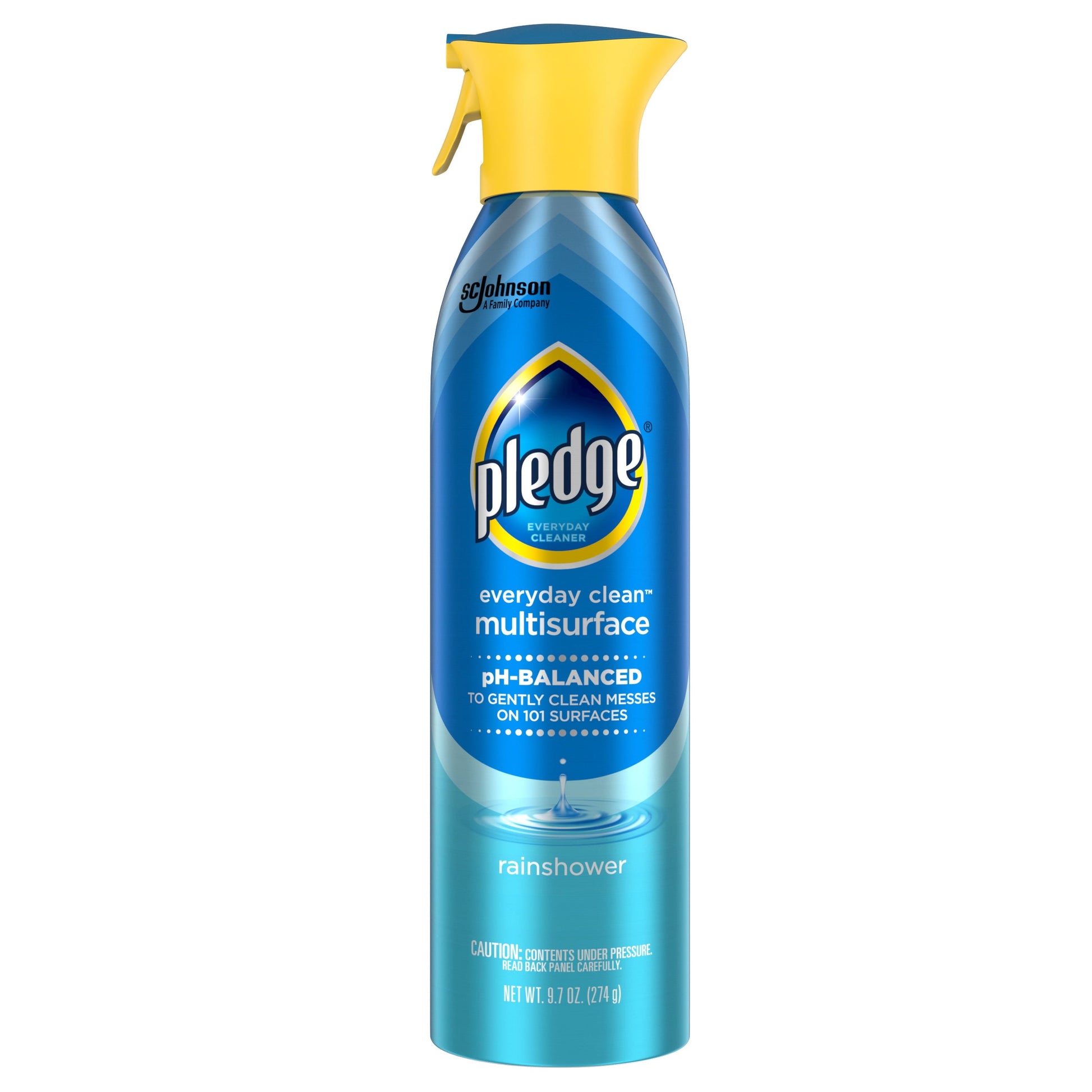 Pledge® Multi Surface Cleaner, Everyday Cleaner™, Aerosol, Rainshower Scent, 9.7 Oz