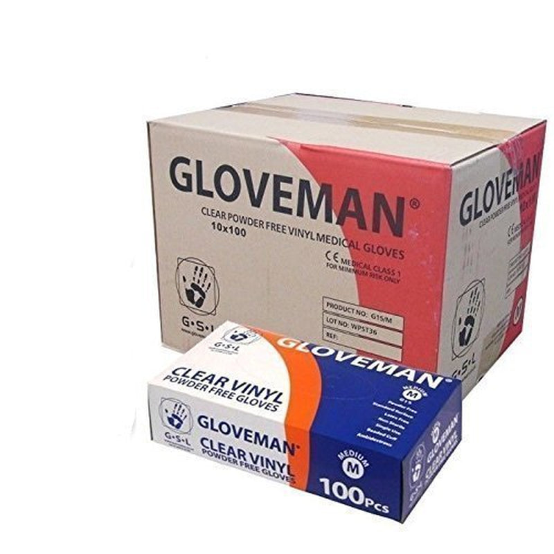 Gloveman HQ021 - Vinyl Gloves, Powder Free, Medium