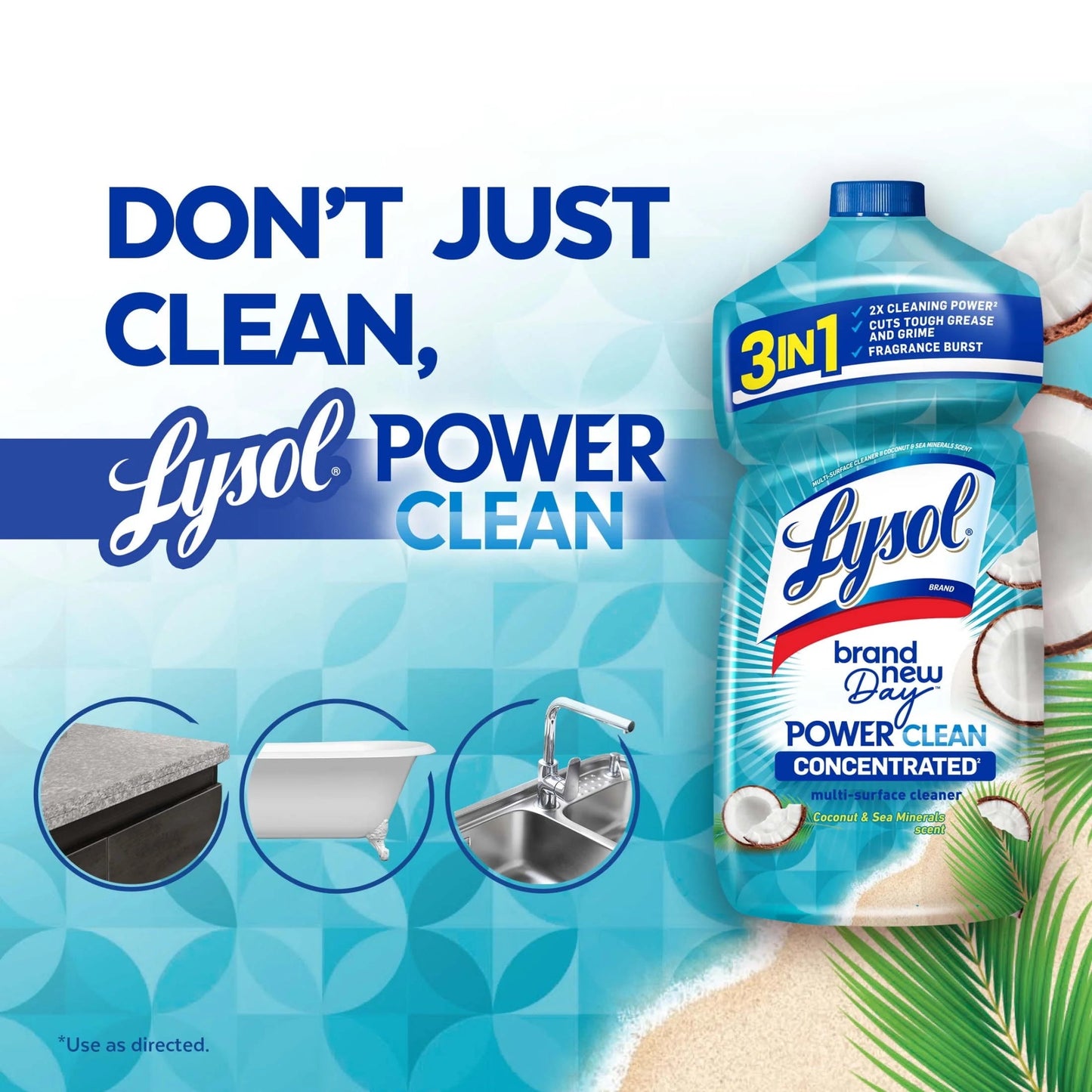 Lysol® Multi-Surface Cleaner - Pourable Brand New Day™ Coconut & Sea Minerals 9/28 Oz.