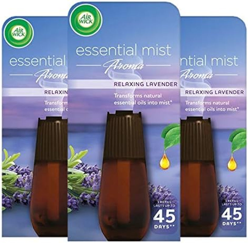 Air Wick Essential Mist Refills, Peony and Jasmine, Pack 6 X 20 Ml, Natural Essential Oils, Last up to 270 Days, Air Freshener