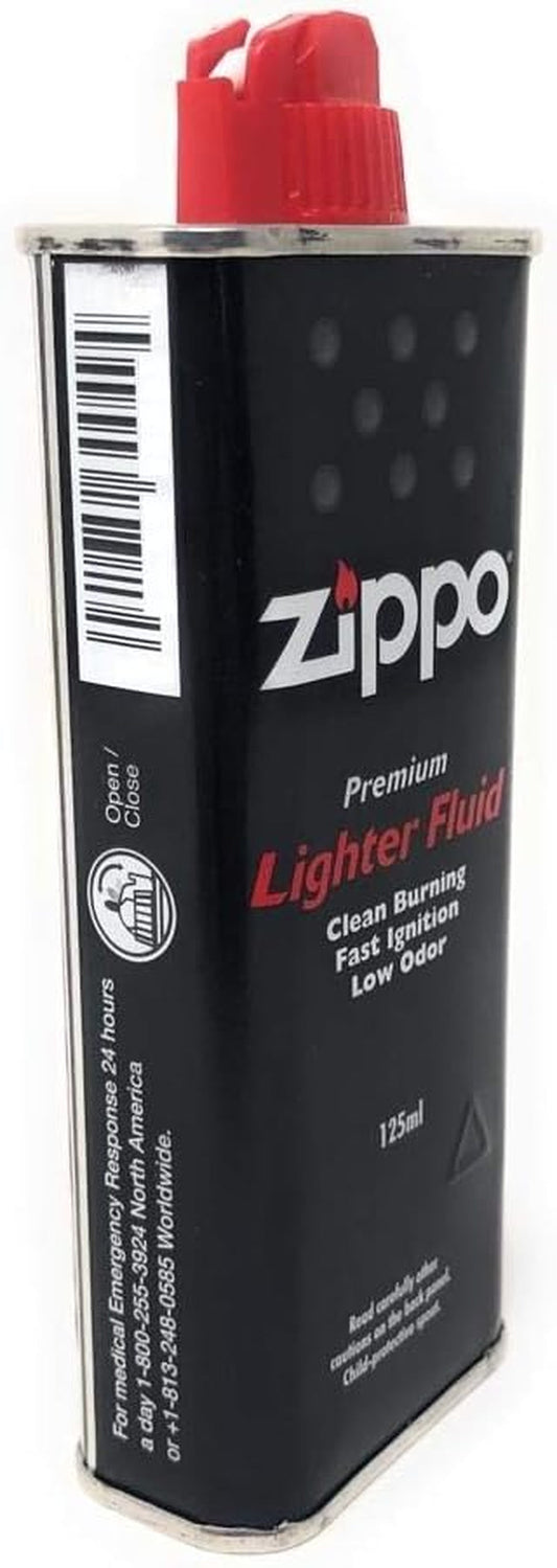 Zippo Lighter Fuel, Works with Zippo Windproof Lighter and Zippo Refillable Hand Warmer, Fast Ignition, Low Odor, Lighter Fuel Refill, Easy Fill Nozzle, Black, 125 Ml (4 Oz)