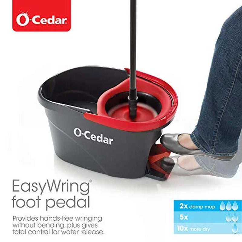 O-Cedar Easywring Microfiber Spin Mop, Bucket Floor Cleaning System