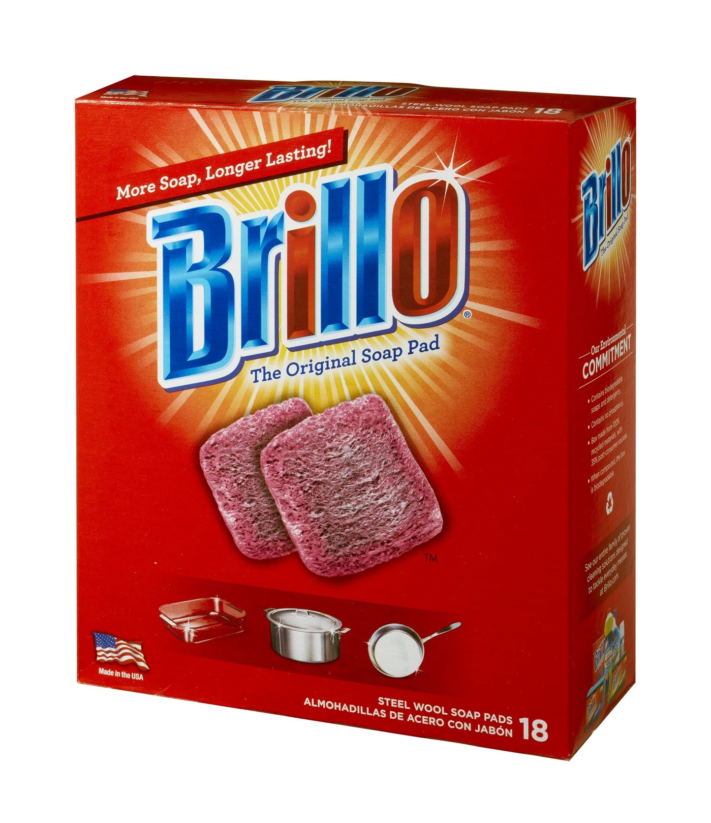 Brillo 23318 Steel Wool Soap Pads. 18-Ct. - Quantity 6