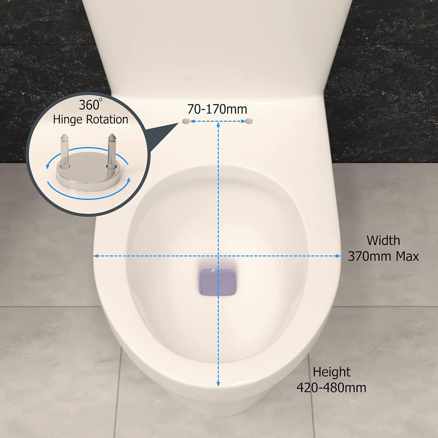 Soft Close Toilet Seat, Oval Toilet Seat, Quick-Release for Easy Cleaning, Standard Size Toilet Seat, Durable Toilet Seat, Comes with Top Fitting by AAN®