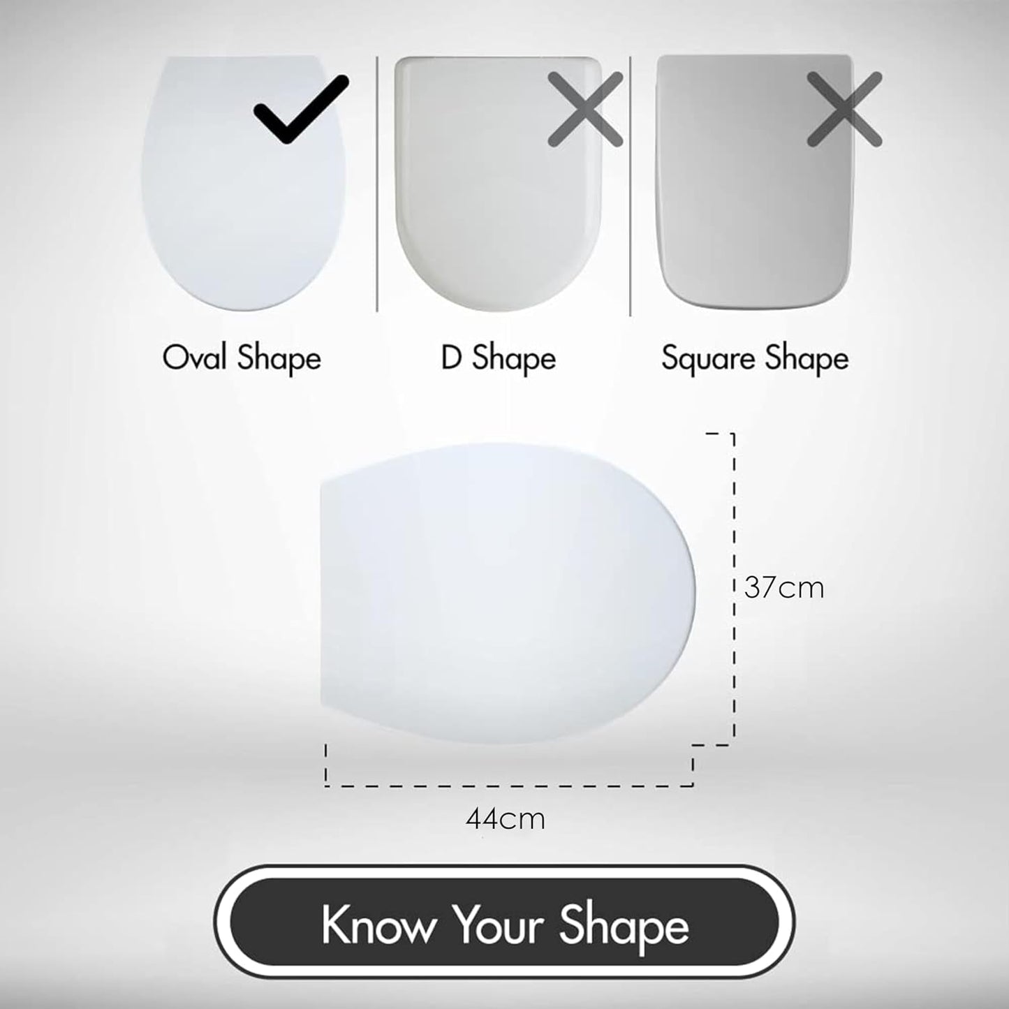 AQUALONA® Premium Thermoplastic Toilet Seat - Soft Close Hard-Wearing Seat with One Button Hinge Release, O-Shaped - Easy to Clean and Install with Universal Fittings, (White - Oval Shaped)