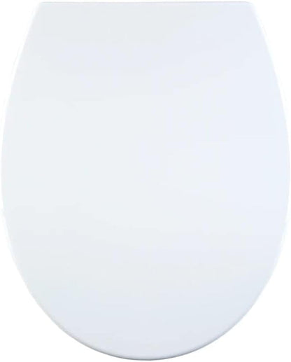 AQUALONA® Premium Thermoplastic Toilet Seat - Soft Close Hard-Wearing Seat with One Button Hinge Release, O-Shaped - Easy to Clean and Install with Universal Fittings, (White - Oval Shaped)