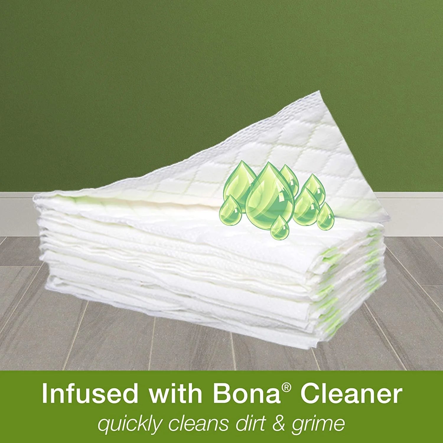 Bona Disposable Wet Cleaning Pads for Hard-Surface Floor Cleaner, White