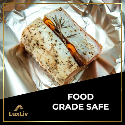 Luxliv ® 50M Premium Heavy Duty 20 Micron Thick Kitchen Foil Catering Aluminium Tin Foil Roll - 30Cm Wide