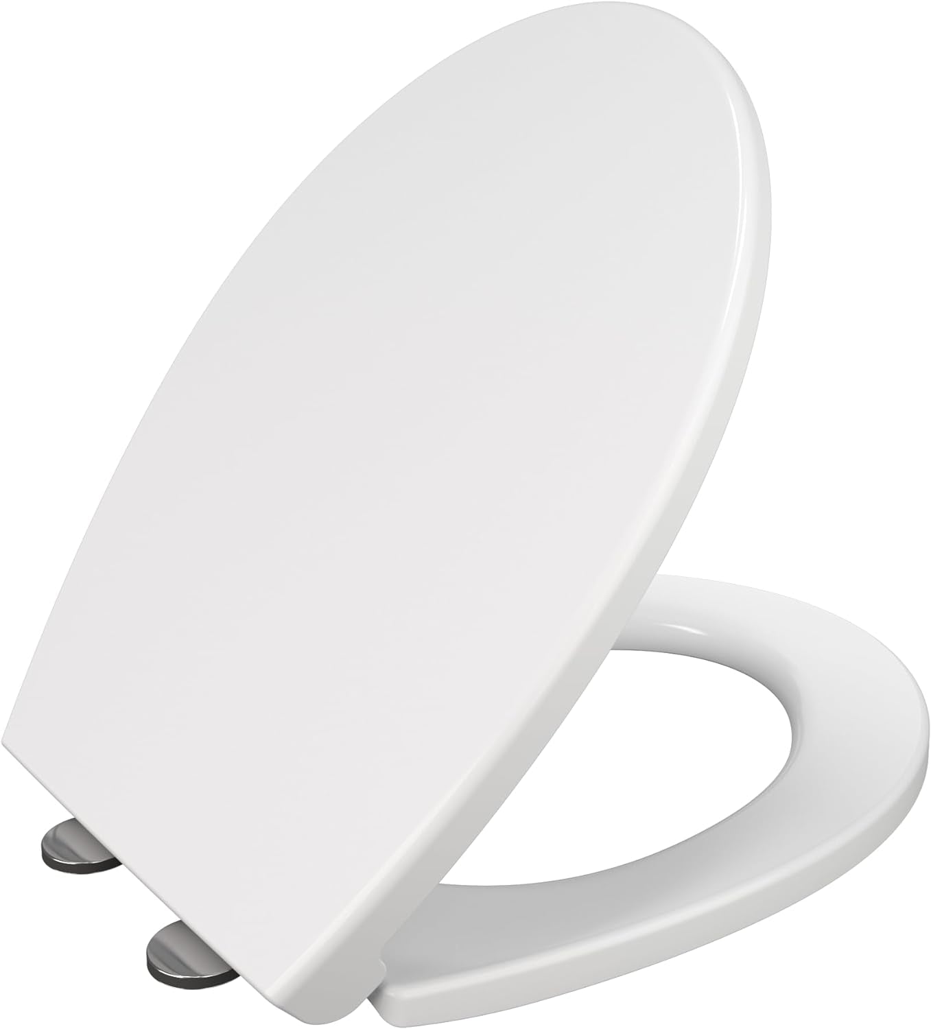 Soft Close Toilet Seat, Oval Toilet Seat, Quick-Release for Easy Cleaning, Standard Size Toilet Seat, Durable Toilet Seat, Comes with Top Fitting by AAN®