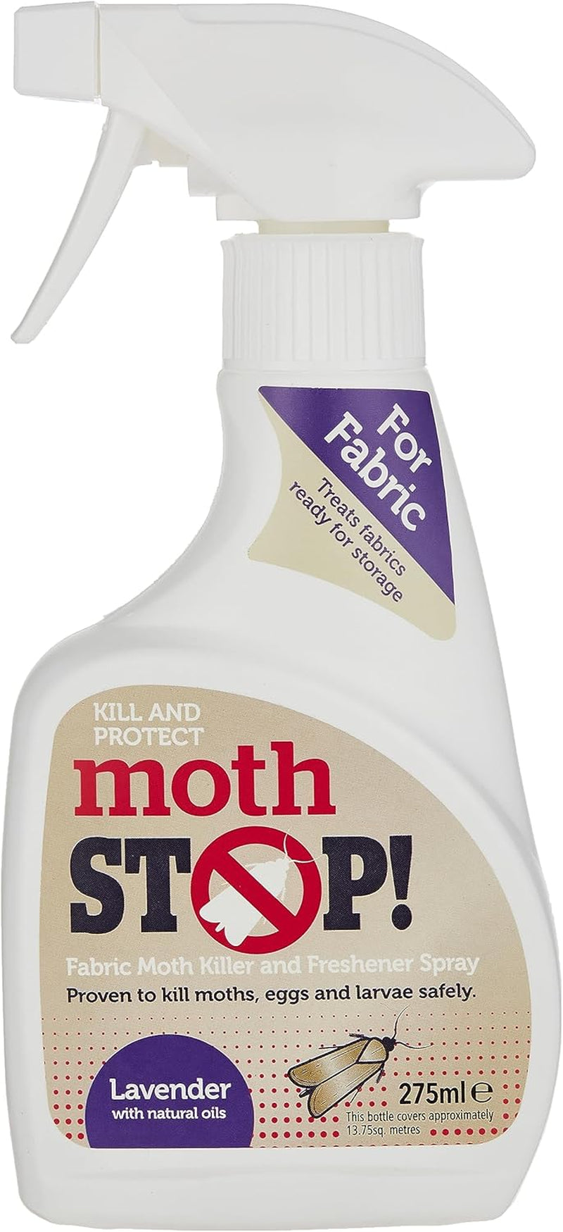 Moth Stop Lakeland Fabric Moth Killer & Freshener Spray 275Ml – Kill Moths & Eggs Lasts for 3 Months