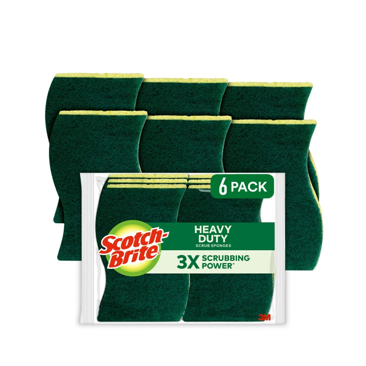 Scotch-Brite Heavy Duty Scrub Sponge, 6 Sponges Total