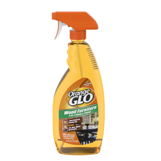 Orange Glo Wood Furniture 2-In-1 Clean & Polish Spray, 16 Oz.