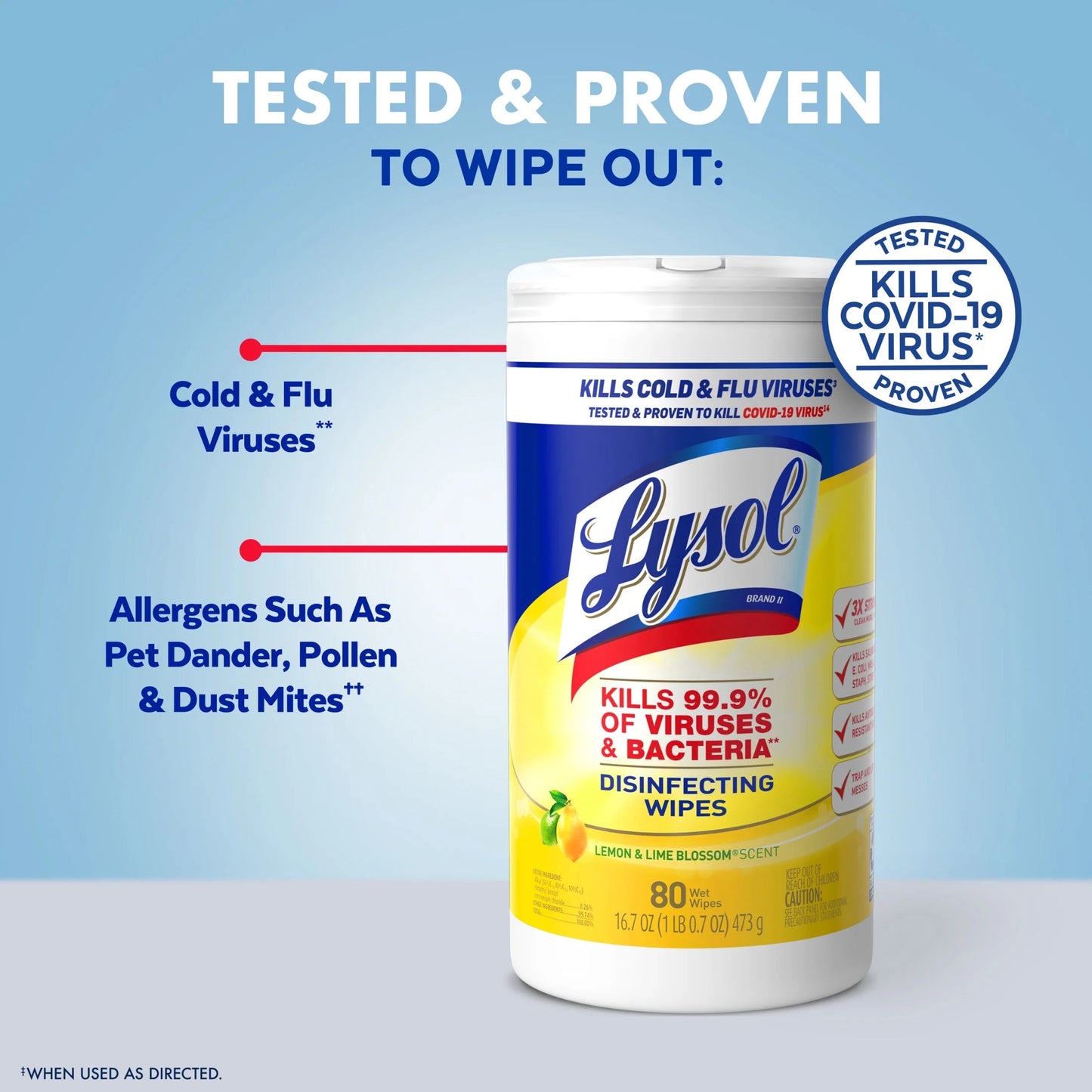 Lysol® Disinfectant Wipes Bundle, Multi-Surface Antibacterial Cleaning Wipes, Lemon and Lime Blossom, 80 Count Each(Pack of 4)