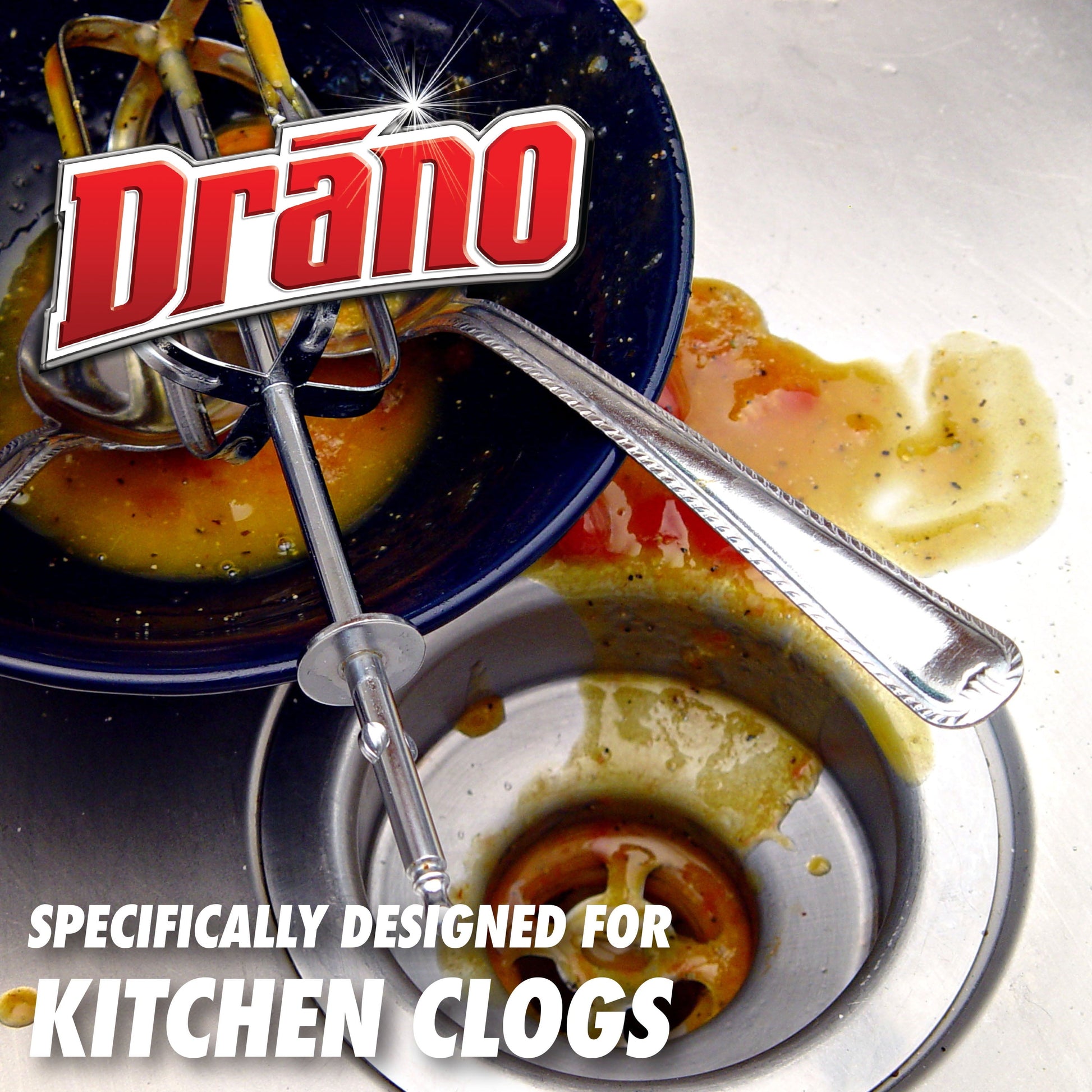 Drano Kitchen Granules Sink Clog Remover, Commercial Line, 17.6 Oz, Household Cleaner