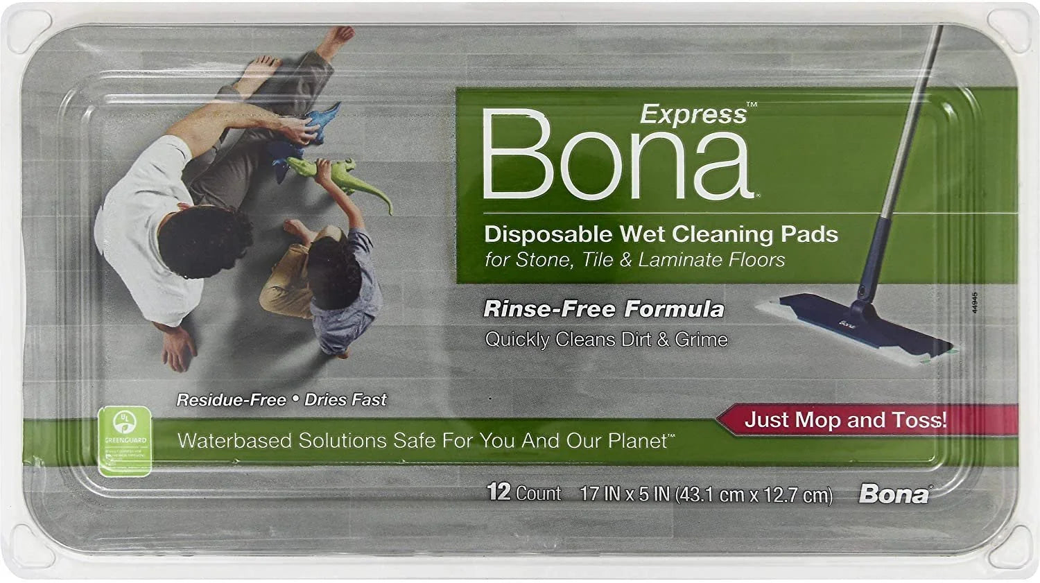 Bona Disposable Wet Cleaning Pads for Hard-Surface Floor Cleaner, White