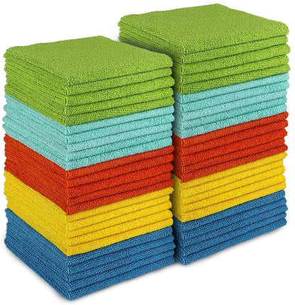 AIDEA Microfibre Cloth Pack of 8, Multifunctional Reusable Cleaning Cloths, Lint Free Streak Free Washable Cloth Duster for House, Kitchen, Car, Motorbike, Windows 30 X 30 Cm