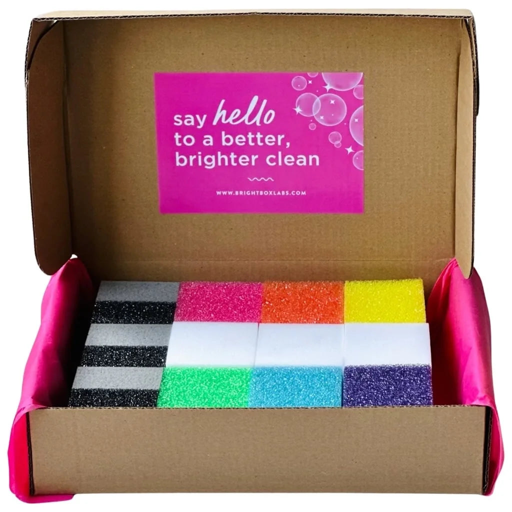 Brightbox Kitchen Colorful Cube Cleaning Bundle, Heavy Duty Scrubber and Sponge, 12 Count