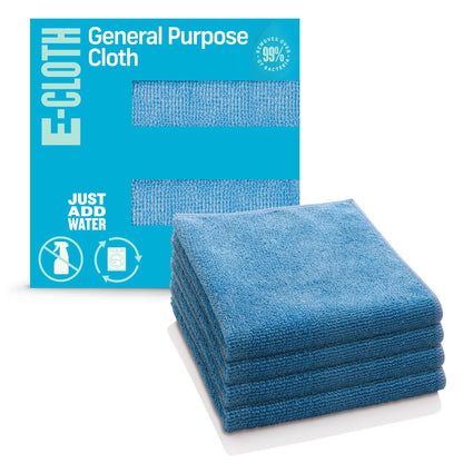 E-Cloth General Purpose Cleaning Cloth, Premium Microfiber Cleaning Cloth, 100 Wash Guarantee, Assorted Colors, 4 Pack