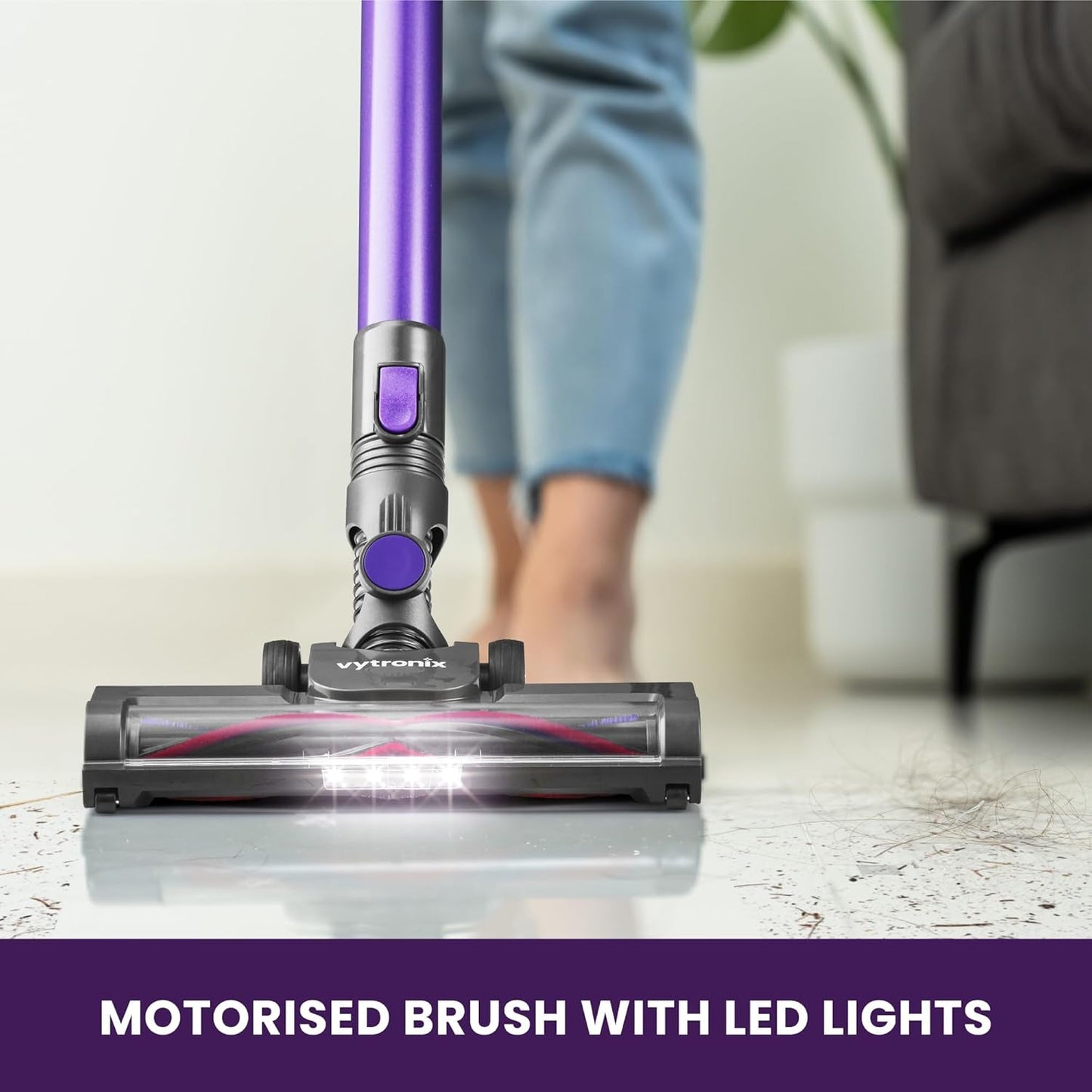 VYTRONIX NIBC22 Cordless Vacuum Cleaner 22.2V | 45 Minute Run Time | 3-In-1 Upright Handheld Stick Vacuum | Rechargeable Lithium-Ion Battery | Lightweight 2.3Kg