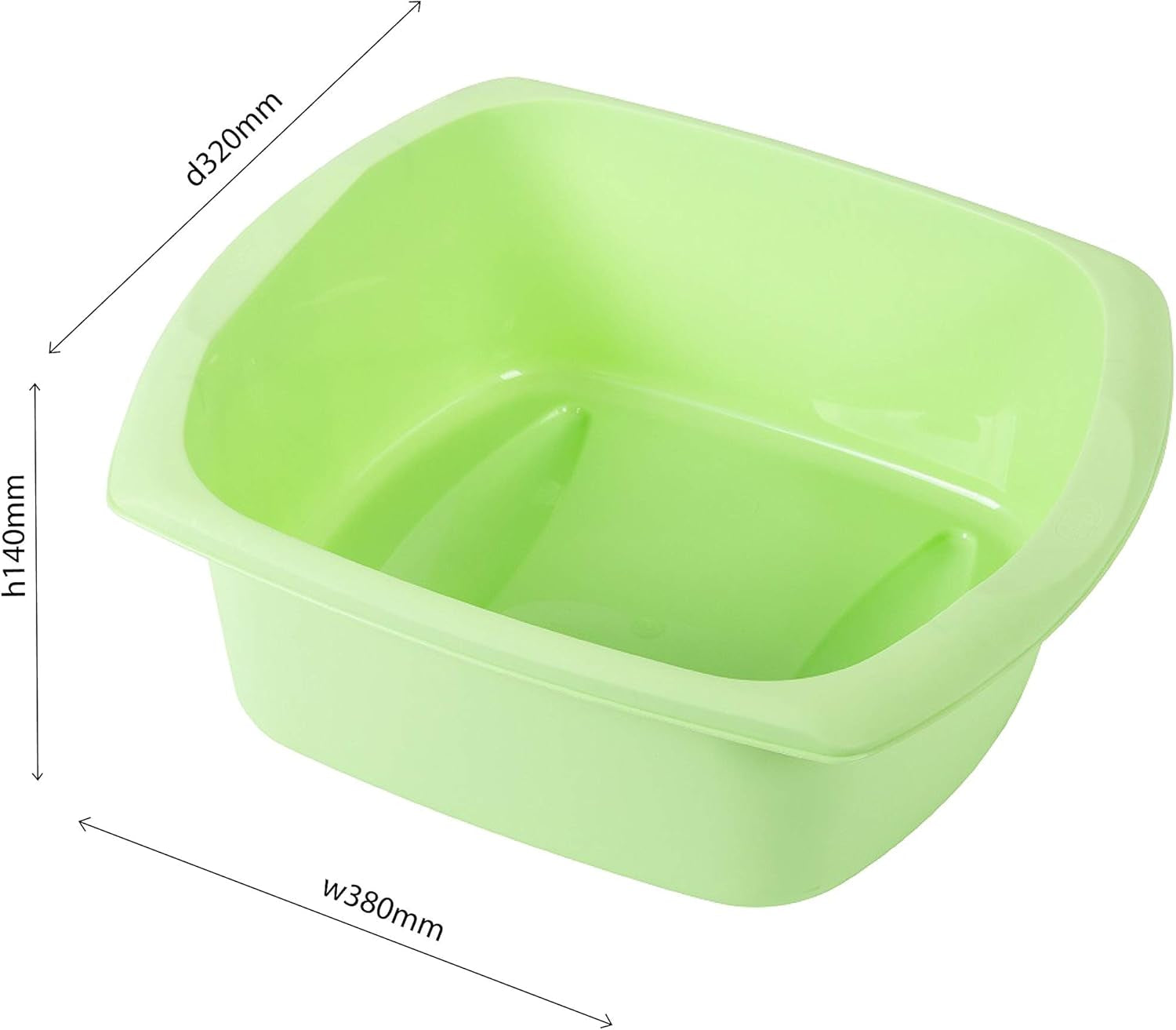 Addis Rectangular Washing up Bowl, Metallic, Large, 9.5 Litre