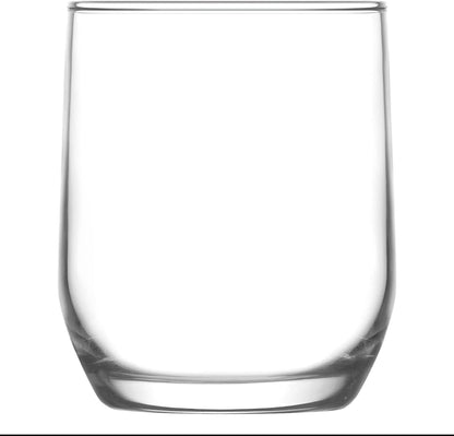 LAV Sude Tumbler Glasses - 315Ml - Clear - Pack of 6 - Stemless Kitchen Water Whiskey Wine Gin Juice Cocktail Drinking Glass Set