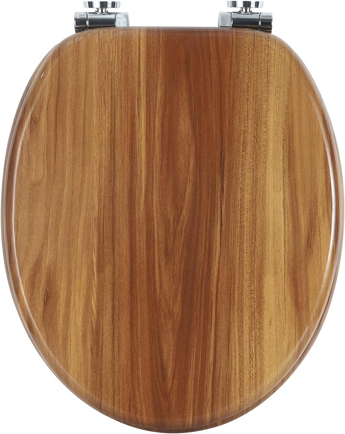 WOLTU Wooden Toilet Seat, Soft Close WC Seat with Strong Hinge Ideal for Standard Toilet Grey Maple