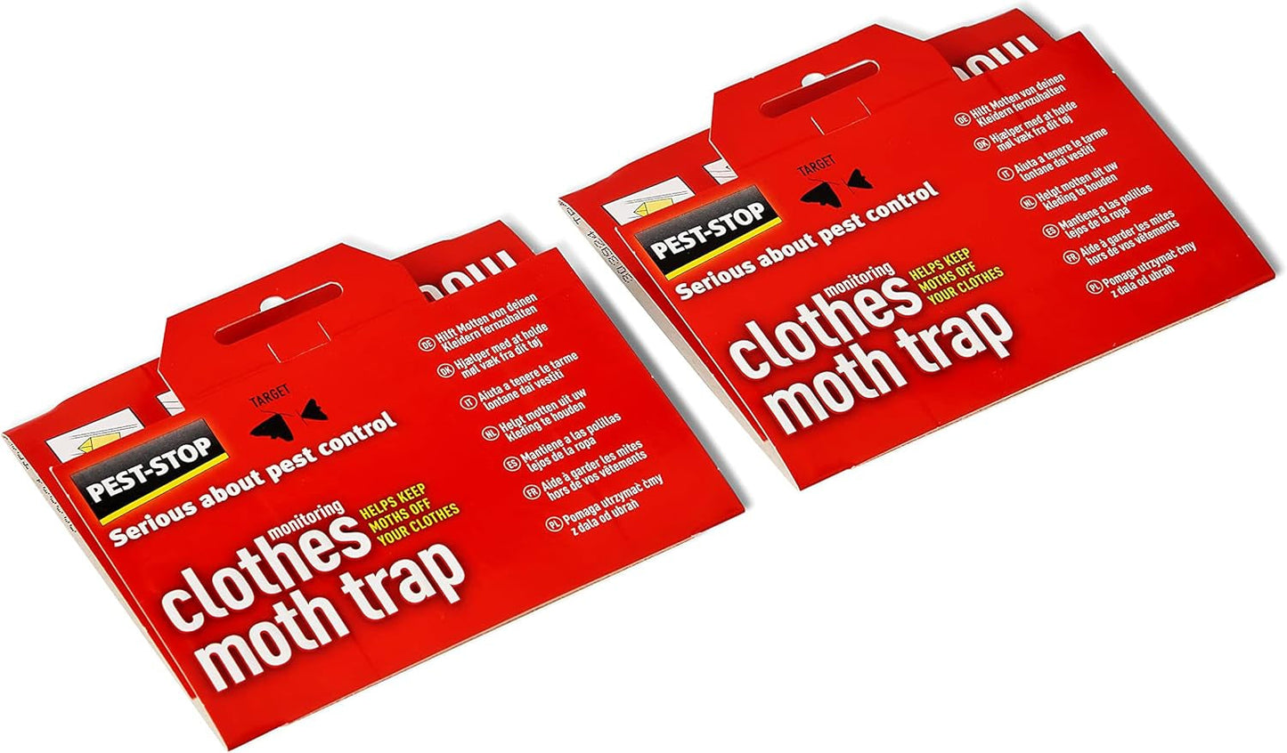 Pest-Stop Clothes Moth Traps - Insecticide Free and Odourless - Safe for Children and Pets - Ideal for Drawers - Easy to Assemble - Contains 2 Traps