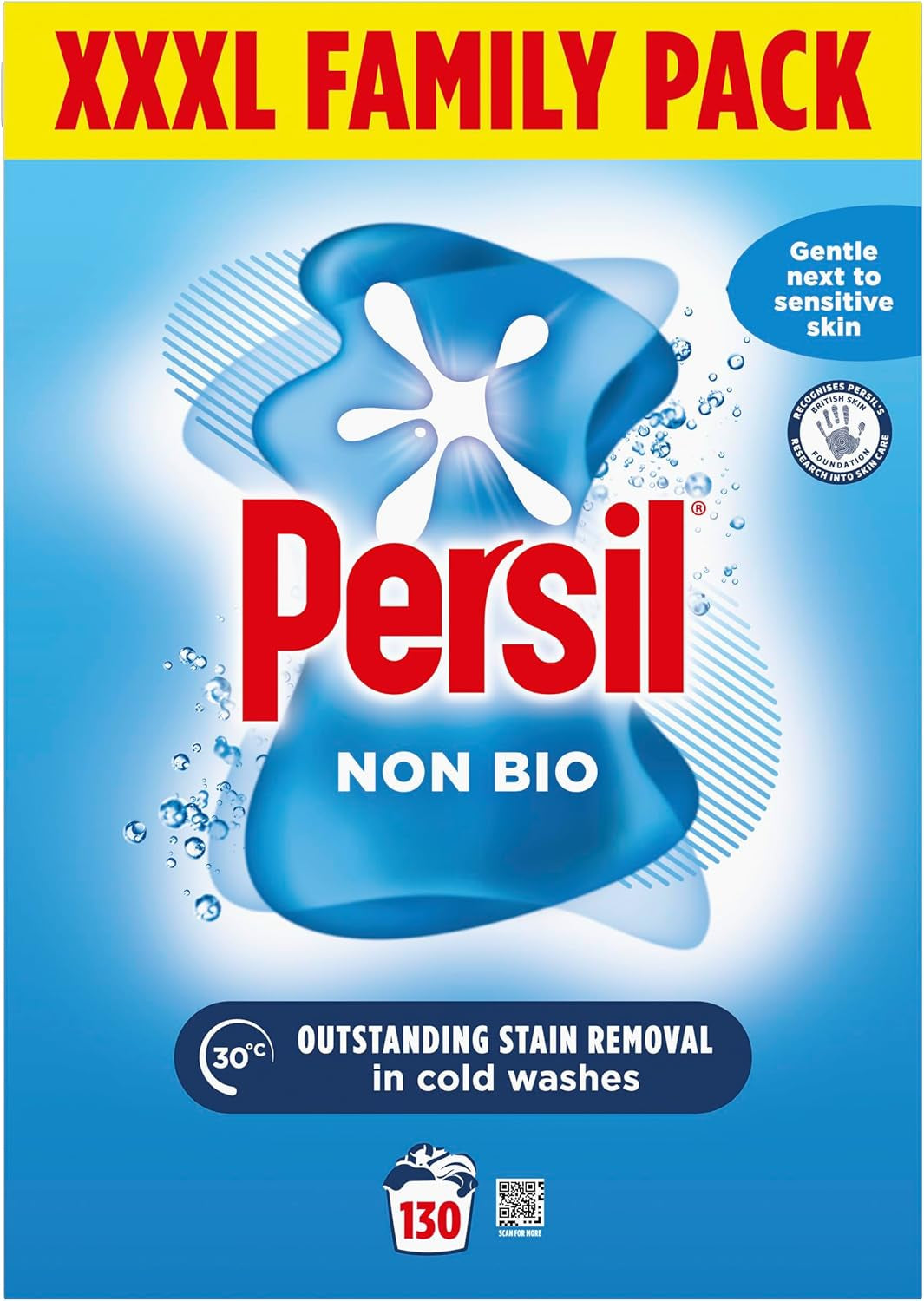 Persil Non Bio Washing Powder XXL Family Pack Gentle Next to Sensitive Skin for Outstanding Stain Removal in Cold Washes 77 Washes (3.85 Kg)