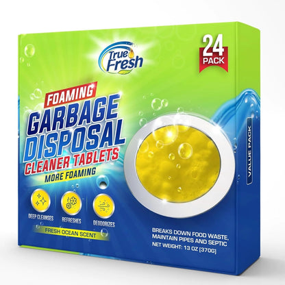 Foaming Garbage Disposal Cleaner and Deodorizer 24 Pack Disposer Cleaner Tablets - Lemon Scent