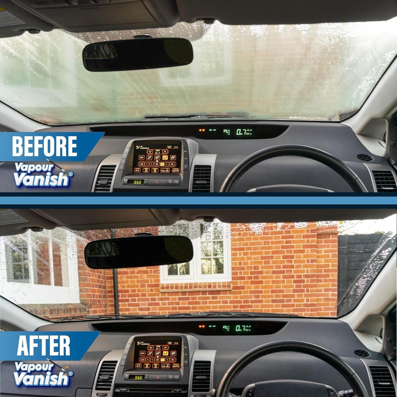 Vapourvanish Reusable Dehumidifier Bags - Car Dehumidifier Moisture Absorber with Dashboard Anti-Slip Mats, Rechargeable Silica Gel Interior Dehumidifiers, Eliminates Foggy Windscreen - Home Wardrobe