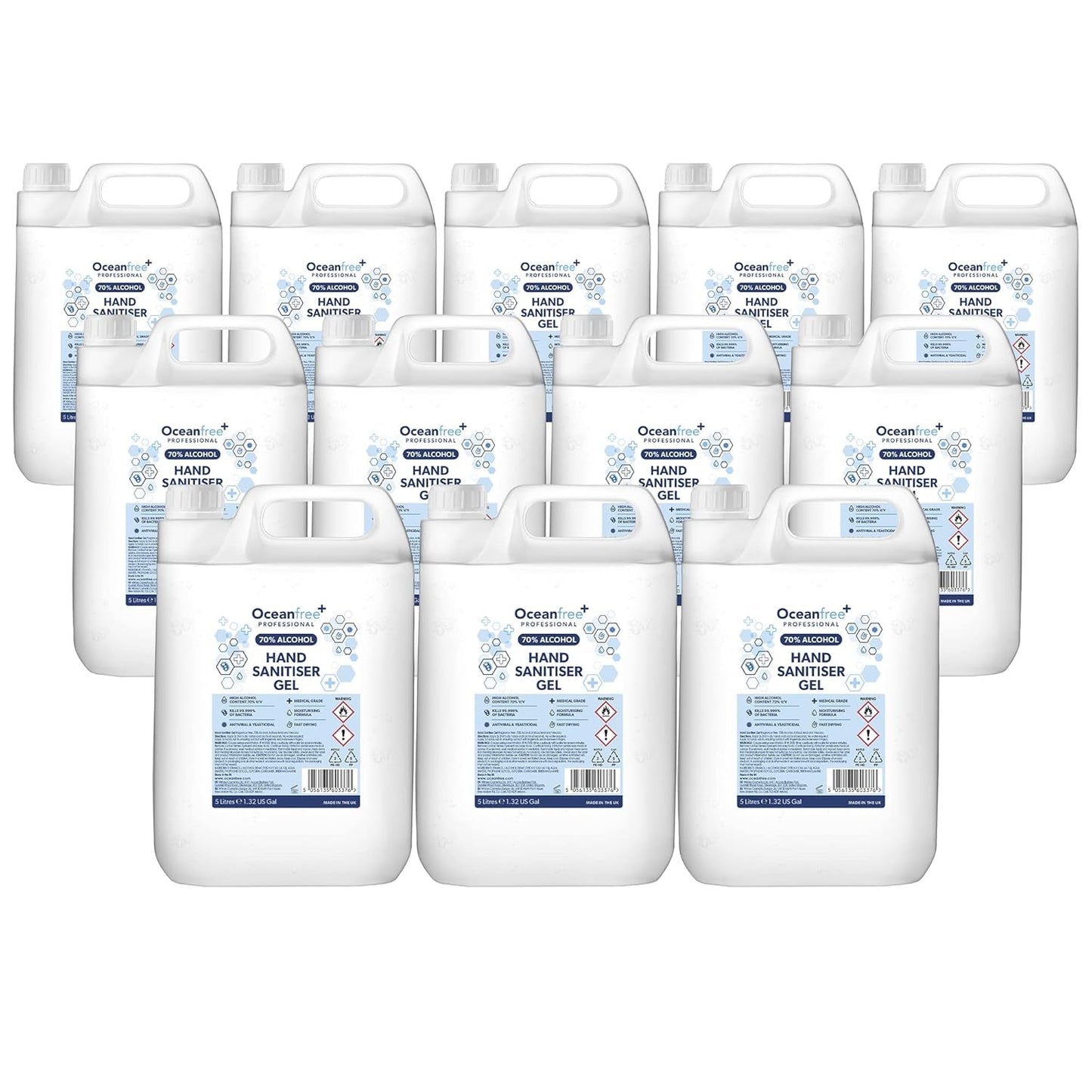 70% Alcohol Hand Sanitiser Gel - 5L Litres - Certified Surgical/Medical Grade - Made in the UK (Single)