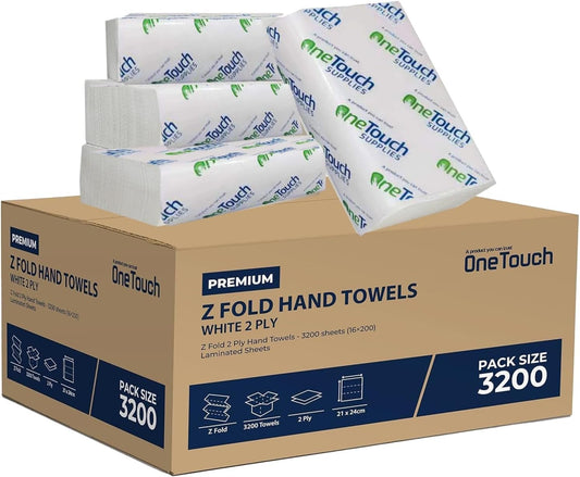 Z Fold Paper Towels White Interfold Embossed Paper Hand Towel 2Ply C Fold Multi Fold Tissue (Paper, 3200)