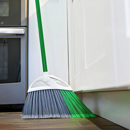 Libman Angle Brooms and Dust Pans Value Pack Green / White Steel Handle (2 Brooms 2 Dustpans)