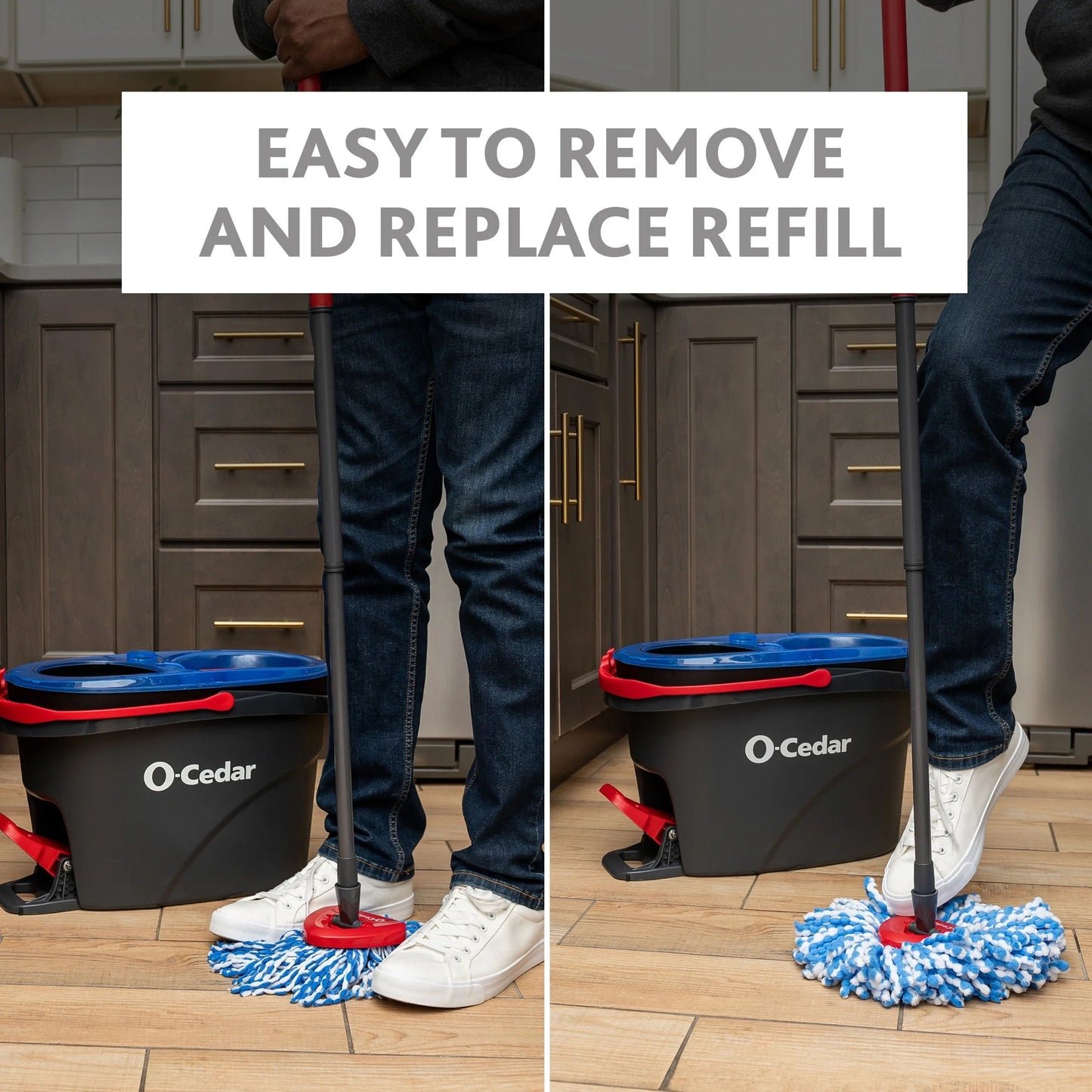 O-Cedar Rinseclean™ Clean Water Spin Mop and Bucket System | Clean with Clean Water | Removes 99% of Bacteria