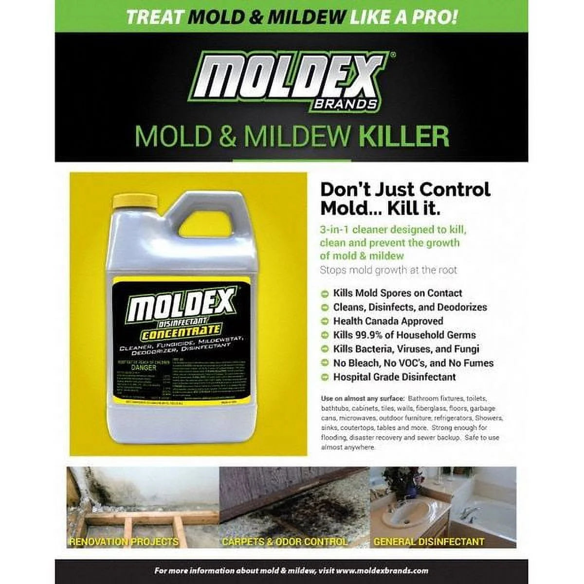 Moldex Mold Mildew Remover,64 Oz,6.5 Ph 5510