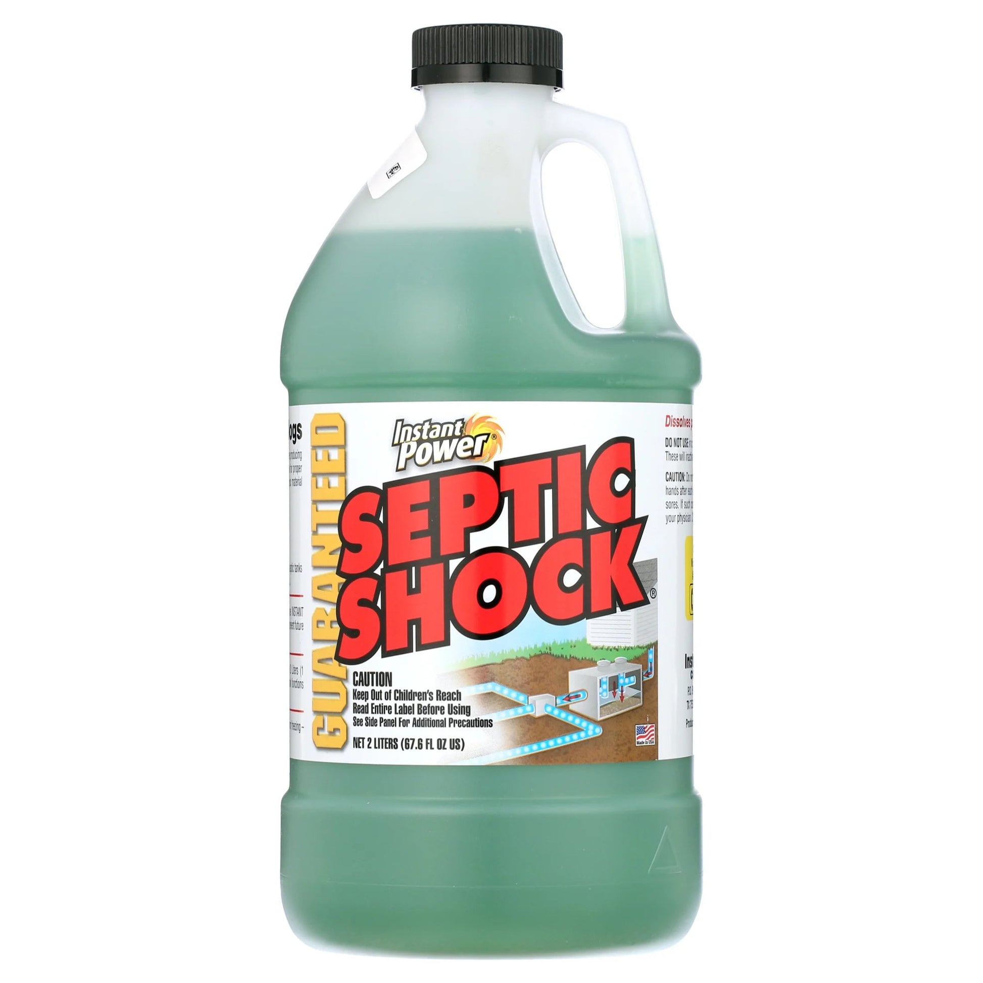 Instant Power Septic Shock, 67.6 Fl Oz (2 Liter), Super Charged for Clogged Septic System