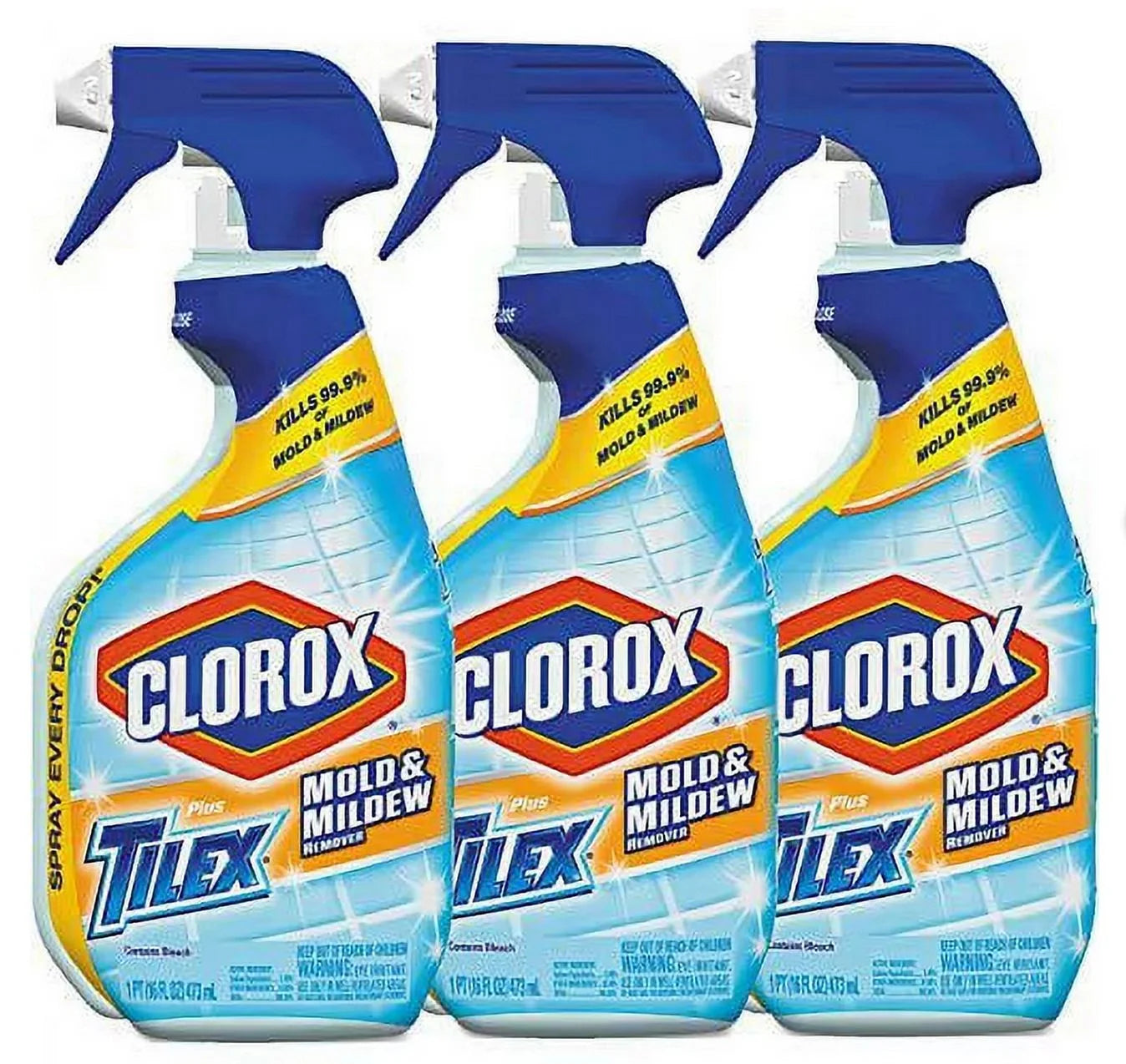 Tilex 01100.3PK Mold & Mildew Remover 16 Fl Oz (Pack of 3), 48, Clear