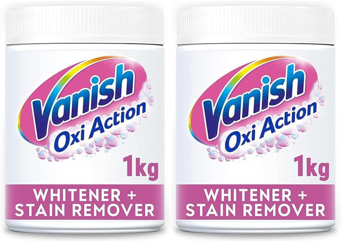 Vanish Oxi Action Whitener and Stain Remover Powder for Whites 1Kg, Pack of 1 | Chlorine Bleach Free Formula | for Whiter Whites, Safe on Everyday Fabrics (Packing May Vary)