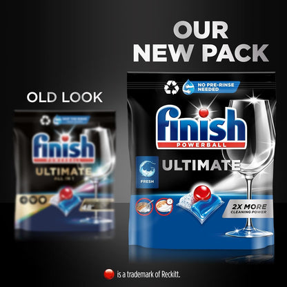 Finish Ultimate Infinity Shine Dishwasher Tablets Bulk | Scent: Fresh | Size: 80 Dishwasher Tabs | Ultimate Clean and Shine