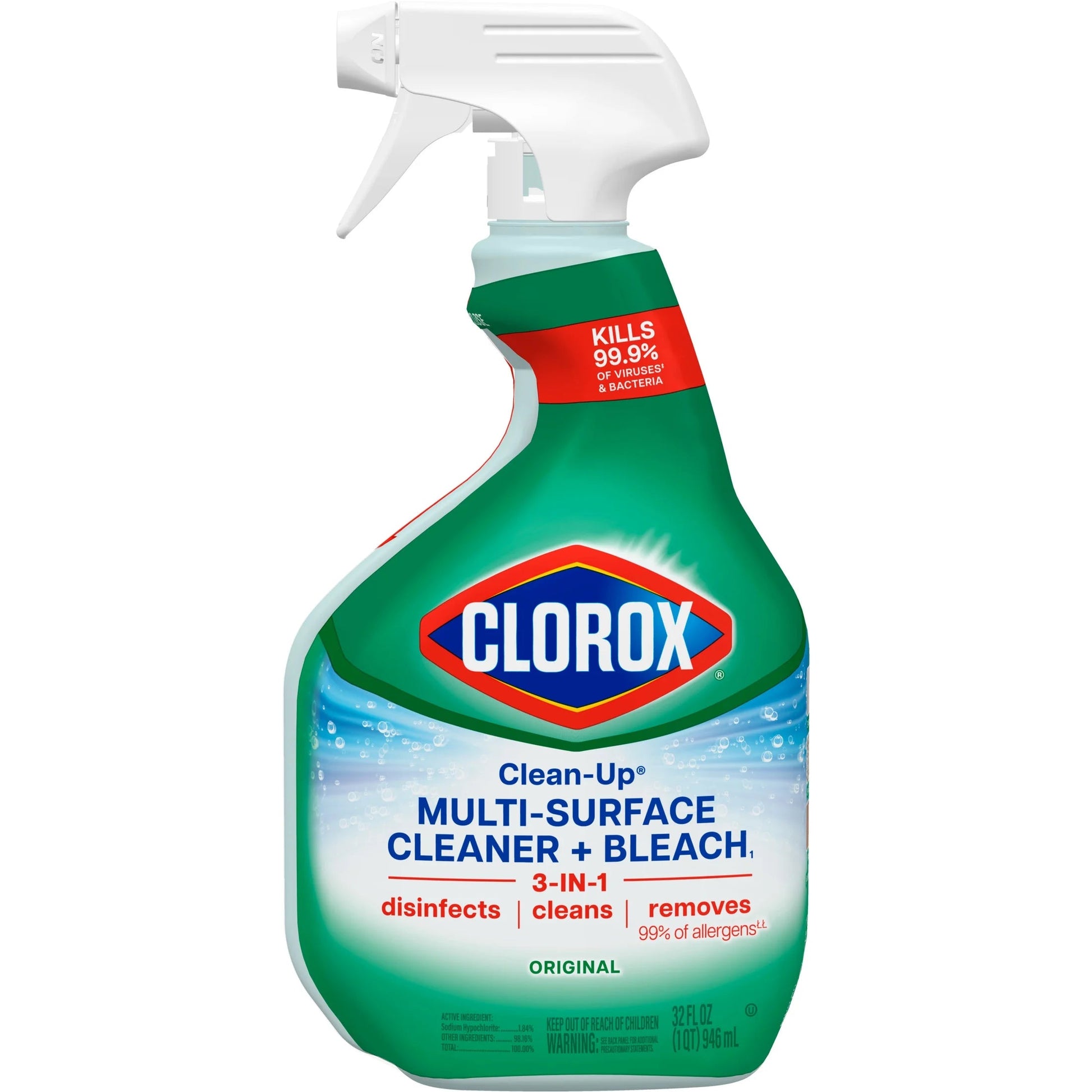 Clorox Clean-Up All Purpose Cleaner Spray with Bleach, Spray Bottle, Original, 32 Oz