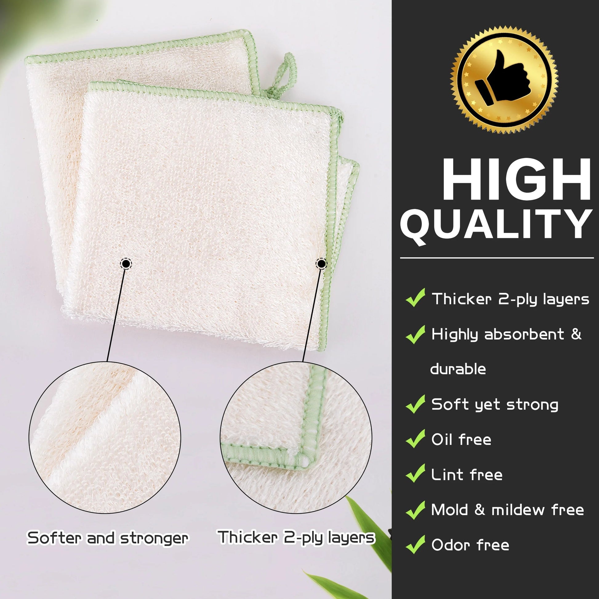 Enviro Safe Home - Bamboo Dish Cloths & Kitchen Rags - 8Pcs