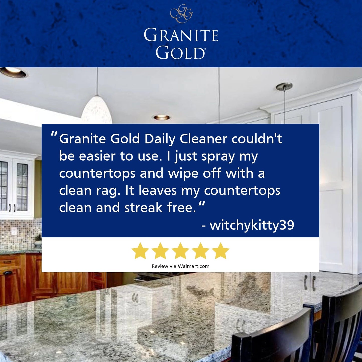 Granite Gold Daily Cleaner for Granite, Marble, Quartz and More, Spray Bottle, 24 Fl Oz