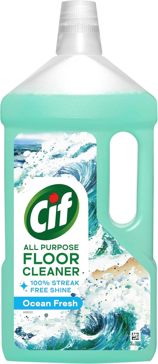 Cif Ocean Floor Cleaner against Stubborn Dirt for Cleaning Linoleum, Vinyl and Ceramic Tiles 950 Ml