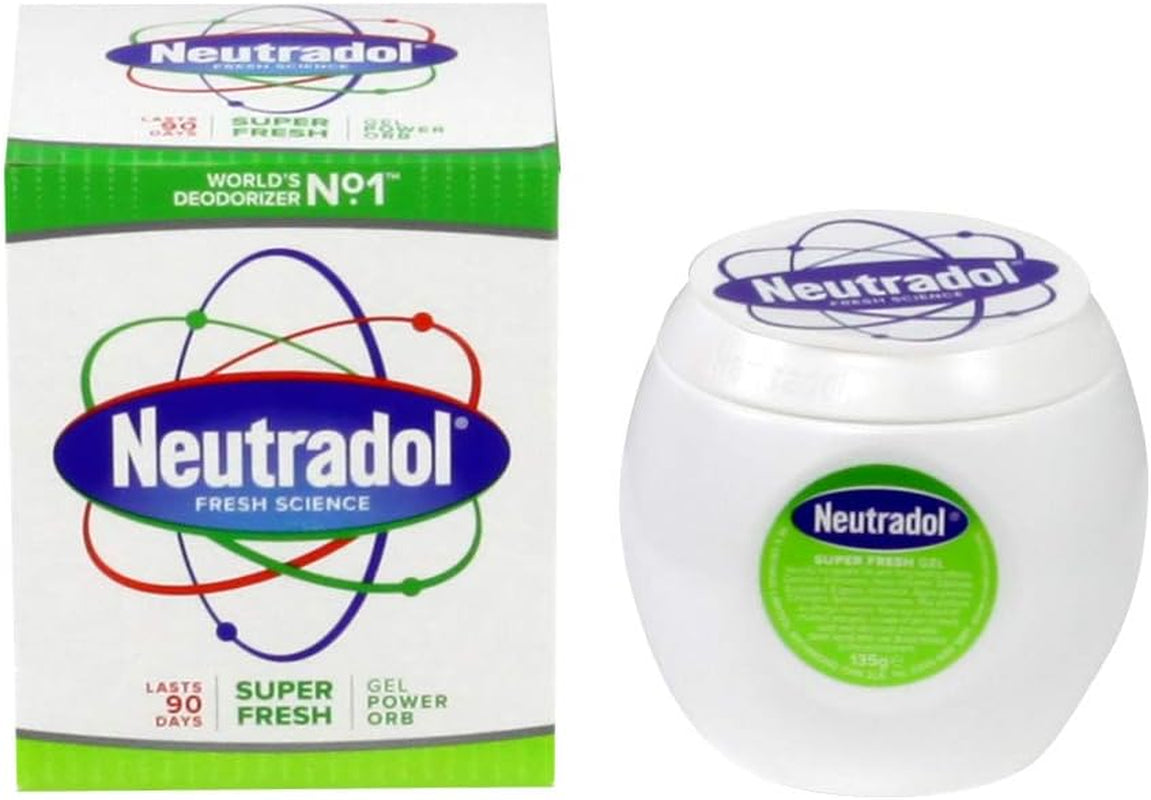 Neutradol Gel Power Orbs X 3 Orbs. 1X Super Fresh, 1X Fresh Pink, 1X Original for Clean, Fresh Air at Home and at Work