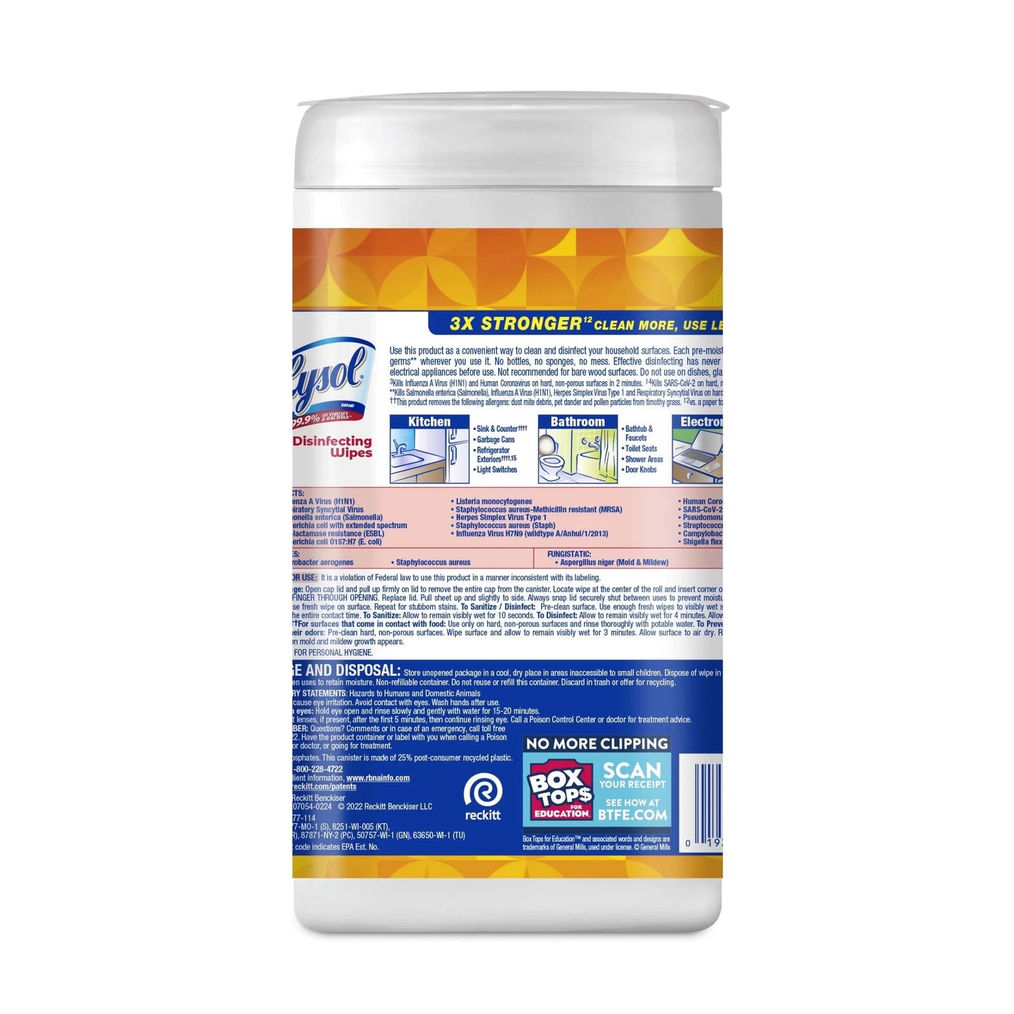 Lysol® Disinfectant Wipes, Multi-Surface Antibacterial Wipes, Mango & Hibiscus Scent, 80 Count